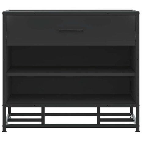 Schoenenbank 60x40x53,5 cm bewerkt hout en metaal zwart 4