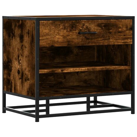 Schoenenbank 60x40x53,5 cm bewerkt hout en metaal gerookt eiken 2