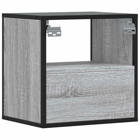 Nachtkastje wandgemonteerd 40x31x39,5cm grijs sonoma eikenkleur 7