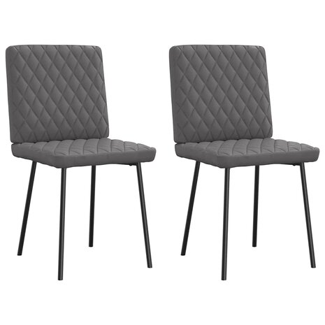 Eetkamerstoelen 2 st kunstleer grijs 1
