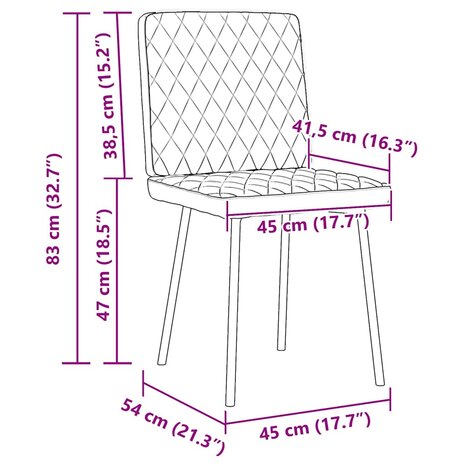 Eetkamerstoelen 2 st kunstleer grijs 9