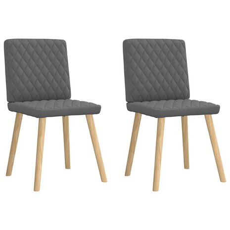 Eetkamerstoelen 2 st stof donkergrijs 2