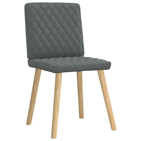 Eetkamerstoelen 2 st stof donkergrijs 4