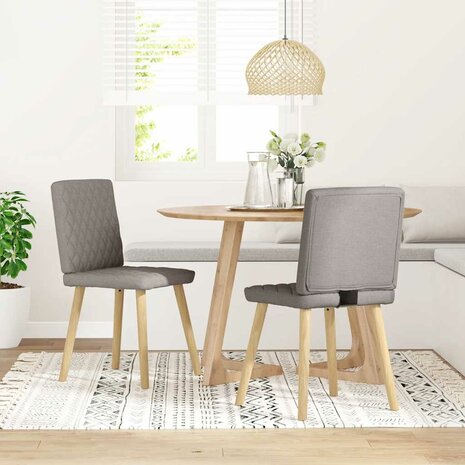 Eetkamerstoelen draaibaar 2 st stof taupe 1