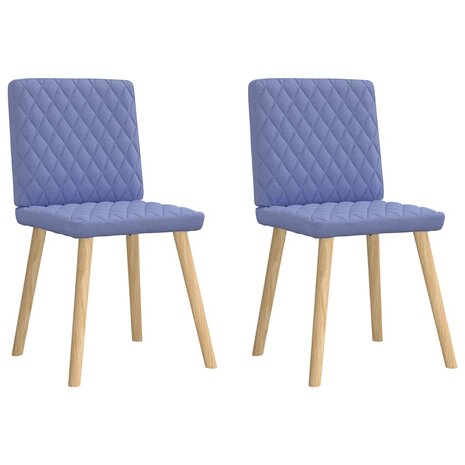 Eetkamerstoelen 2 st stof jeansblauw 2