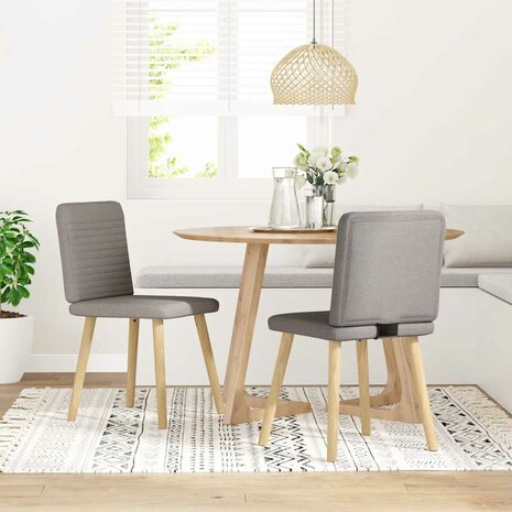 Eetkamerstoelen draaibaar 2 st stof taupe 2