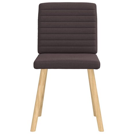 Eetkamerstoelen 2 st stof donkerbruin 4