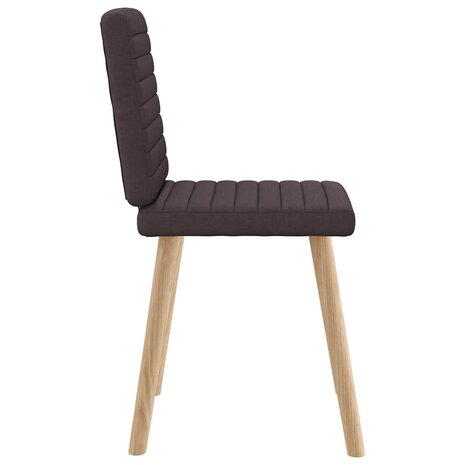 Eetkamerstoelen 2 st stof donkerbruin 5
