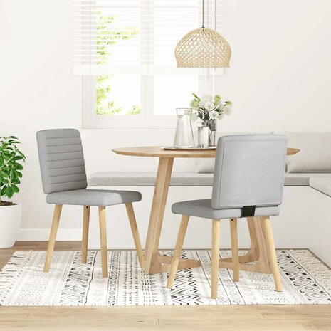 Eetkamerstoelen 2 st stof wolk grijs 1