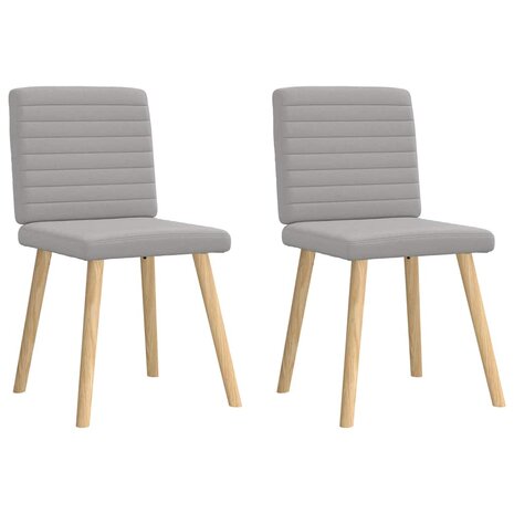 Eetkamerstoelen 2 st stof wolk grijs 2