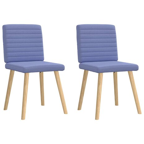 Eetkamerstoelen 2 st stof jeansblauw 2