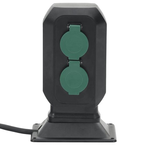 Tuinstopcontact en grondpin 2-wegs 15,5x11x24 cm zwart en groen 2