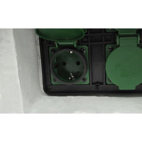 Tuinstopcontact 4 ingangen waterproof resin wit 6