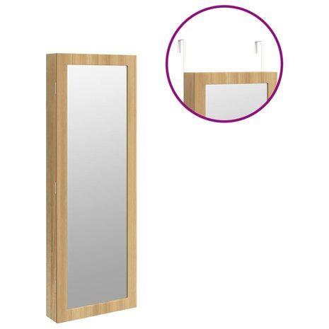 Sieradenkast met spiegel en LED wandgemonteerd 9