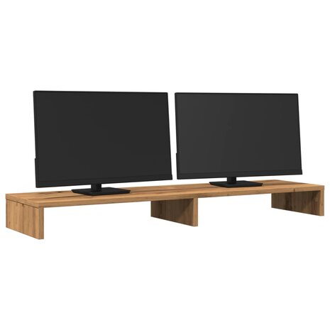 Monitorstandaard 100x27x10 cm bewerkt hout artisanaal eiken 3