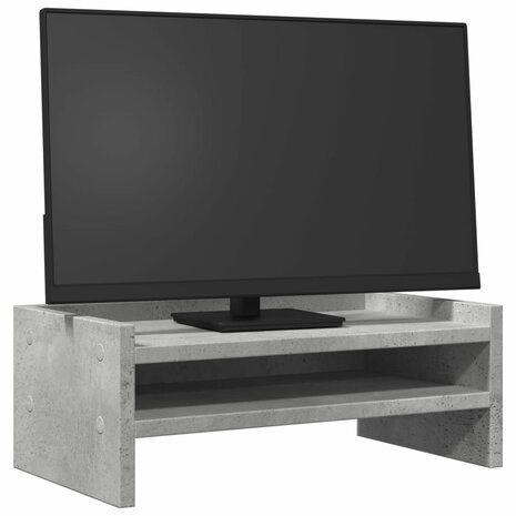 Monitorstandaard 42x24x16 cm bewerkt hout betongrijs 3