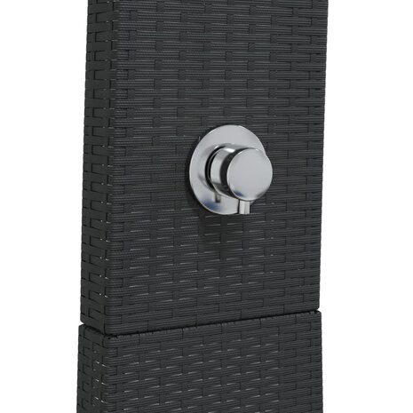 Buitendouche 55x60x224 cm poly rattan en acaciahout zwart 8