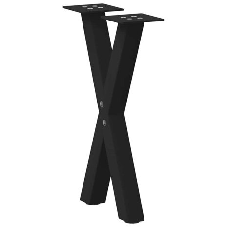 Salontafelpoten 2 st X-vormig 38x(42-43) cm staal zwart 4
