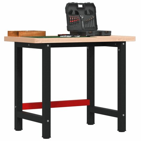 Werkbank rechthoekig 100x60x83 cm massief beukenhout 1