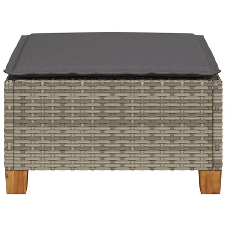 Tuinkruk met kussen 63,5x56x32 cm poly rattan grijs 4
