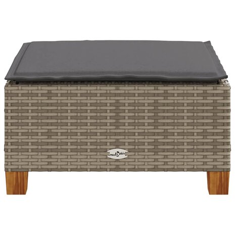 Tuinkruk met kussen 63,5x56x32 cm poly rattan grijs 5