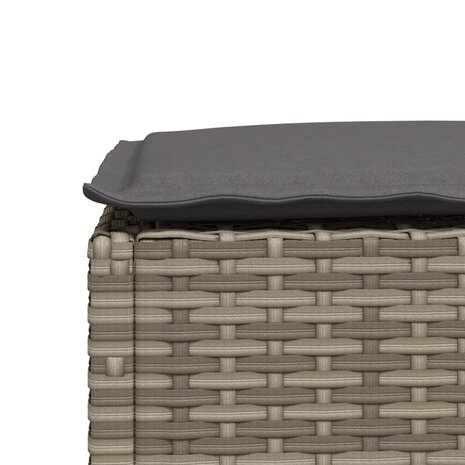 Tuinkruk met kussen 63,5x56x32 cm poly rattan grijs 7