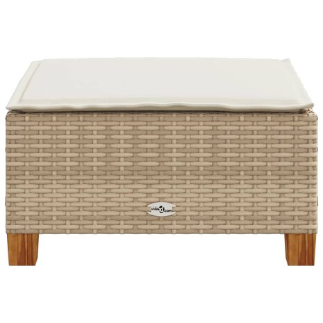 Tuinkruk met kussen 63,5x56x32 cm poly rattan beige 5