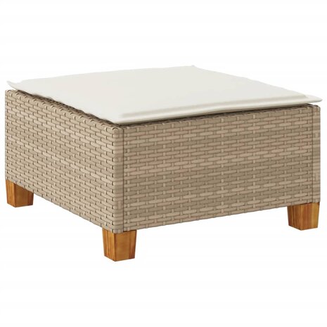Tuinkruk met kussen 63,5x56x32 cm poly rattan beige 6