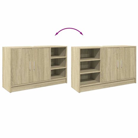 Wastafelkast 90x29x55 cm bewerkt hout sonoma eikenkleurig 8