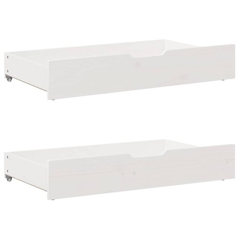 Bedlades 2 st 90x55x17 cm massief grenenhout wit 1
