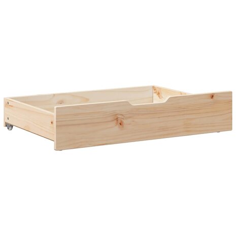 Bedlades 2 st met wieltjes 85x55x17 cm massief grenenhout 4