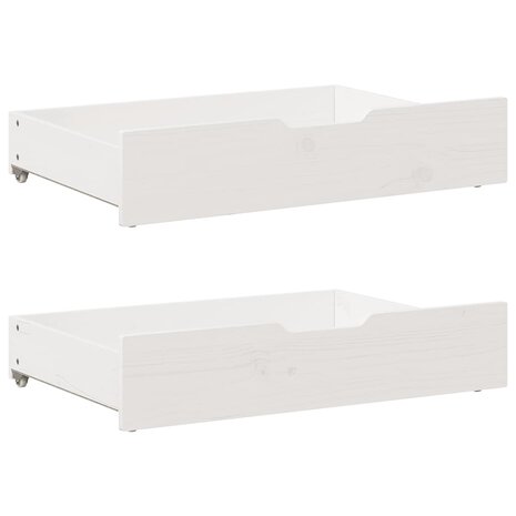 Bedlades 2 st 80x55x17 cm massief grenenhout wit 1
