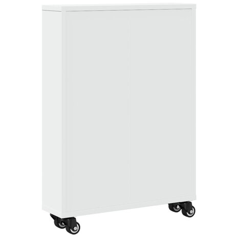 Opbergtrolley smal 48x13x68 cm bewerkt hout wit 6