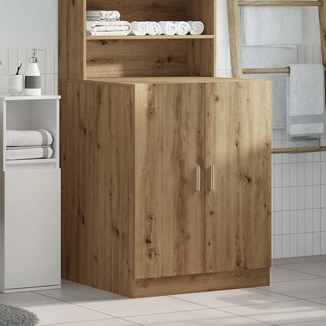 Wasmachinekast 70,5x71,5x91,5 cm artisanaal eikenkleurig 3