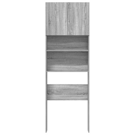 Wasmachinekast 64x24x190 cm bewerkt hout grijs sonoma eikenkl 5