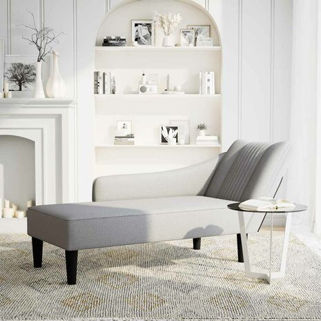 Chaise longue met rechterarmleuning stof wolk grijs 2