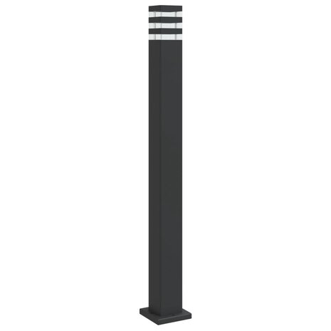 Buitenvloerlamp 110 cm aluminium zwart 2