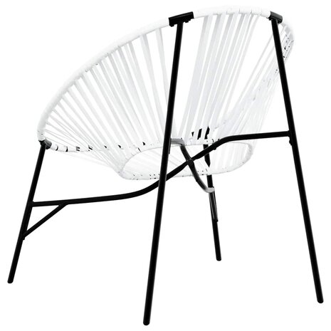 Tuinstoel Egg poly rattan zwart wit 6