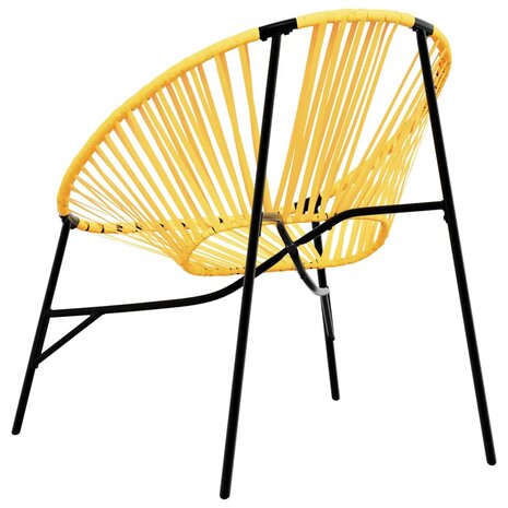Tuinstoel Egg poly rattan zwart en geel 6