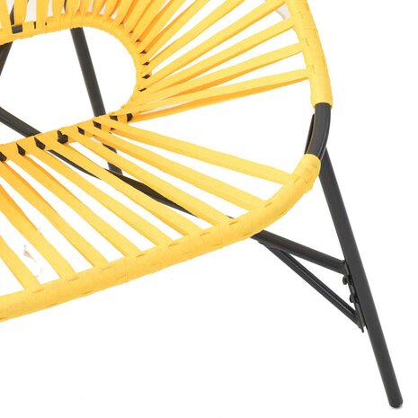 Tuinstoel Egg poly rattan zwart en geel 7