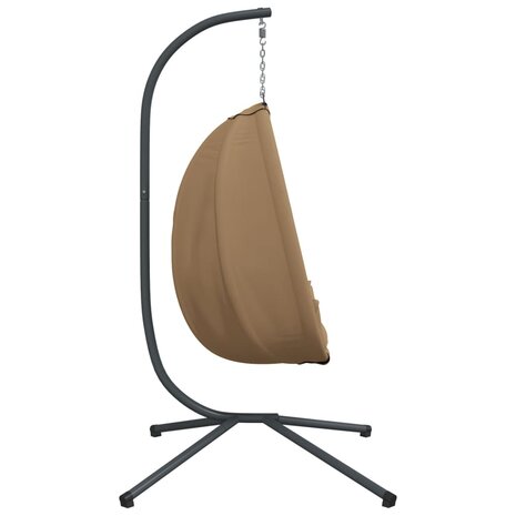 Hangstoel met standaard stof en staal taupe 5