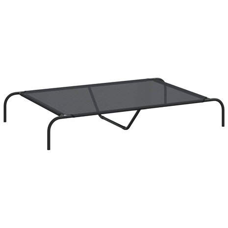 Hondenmand verhoogd 130x80x20 cm textiel en staal zwart 2