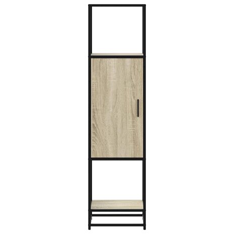 Hoge kast 35,5x35x139 cm bewerkt hout en metaal sonoma eiken 4