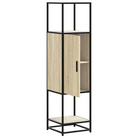 Hoge kast 35,5x35x139 cm bewerkt hout en metaal sonoma eiken 5