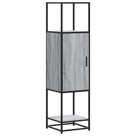 Hoge kast 35,5x35x139 cm bewerkt hout en metaal grijs sonoma 2