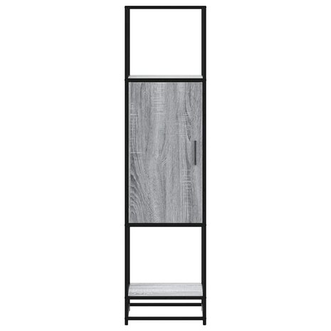 Hoge kast 35,5x35x139 cm bewerkt hout en metaal grijs sonoma 4