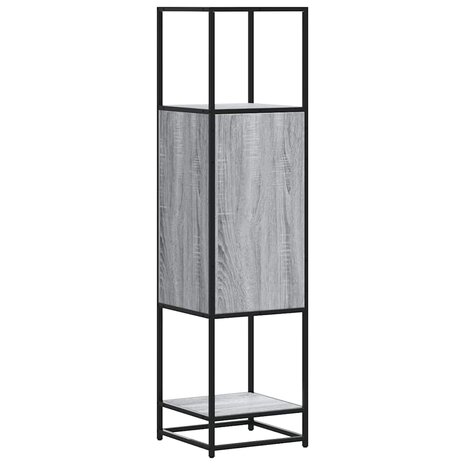 Hoge kast 35,5x35x139 cm bewerkt hout en metaal grijs sonoma 7