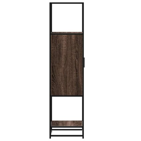 Hoge kast 35,5x35x139 cm bewerkt hout en metaal bruin eiken 6