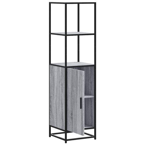 Hoge kast 35,5x35x139 cm bewerkt hout en metaal grijs sonoma 5