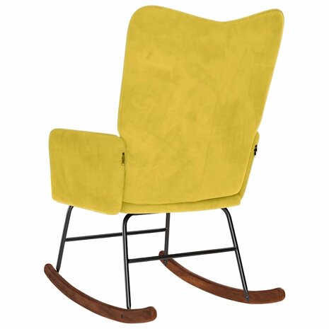 Schommelstoel fluweel geel 5